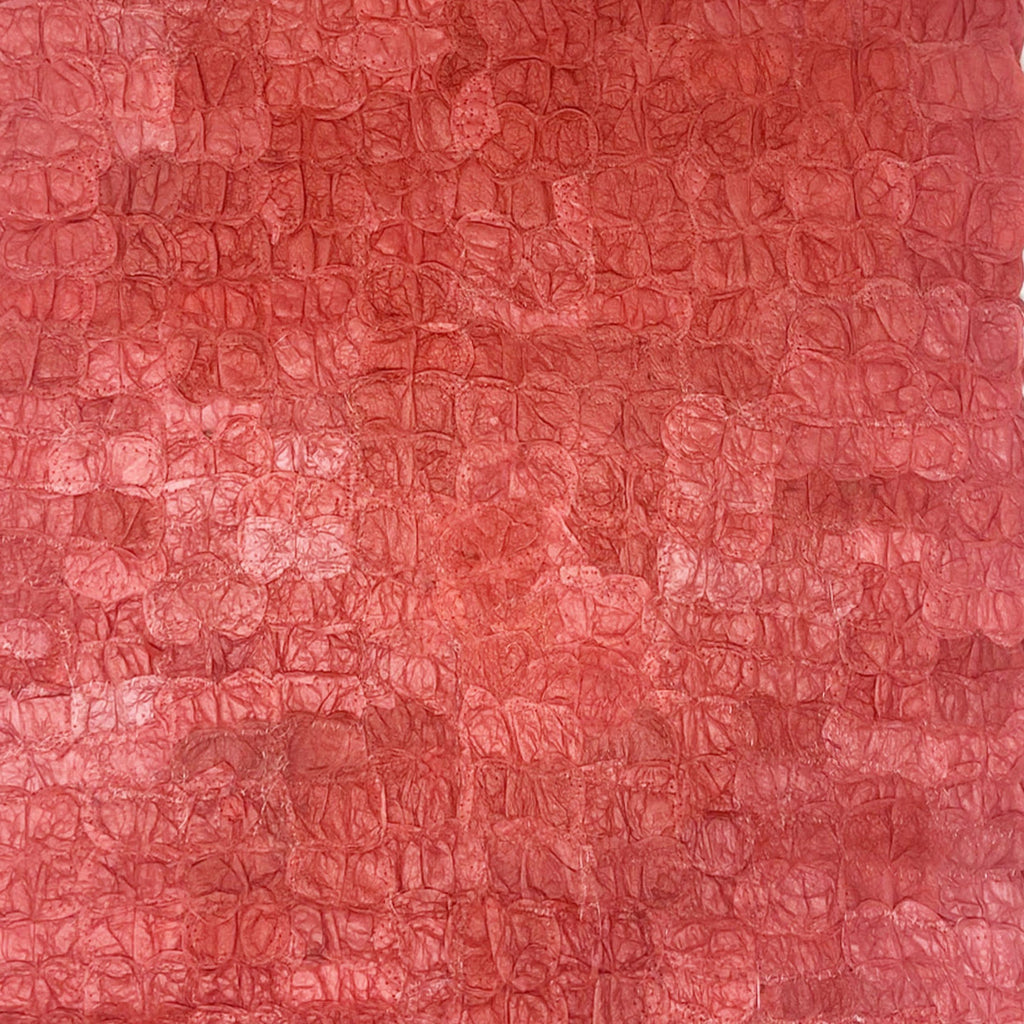 Handmade fair trade sustainably sourced ecofriendly Madagascar silk table runner, 14"x72", terracotta rose soft red coral pink