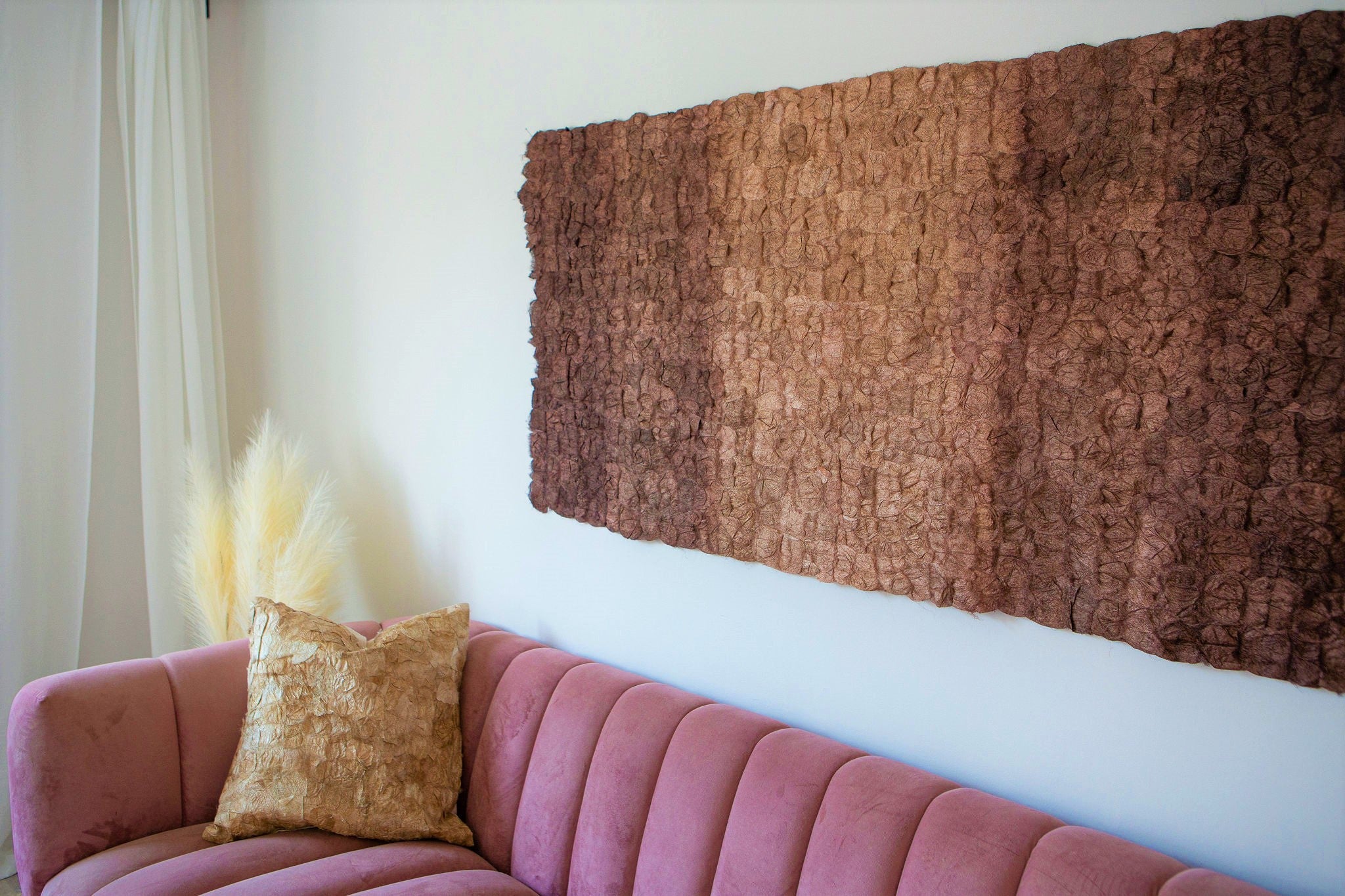 Plant Dyed Wild Silk Wall Hanging - Color Field - Natural Warm