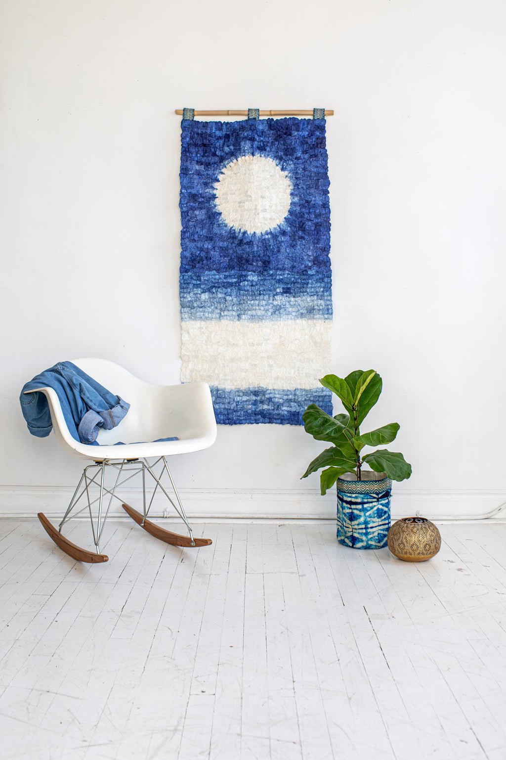 Madagascar Silk Moon Reflecting on Water Wall Hanging