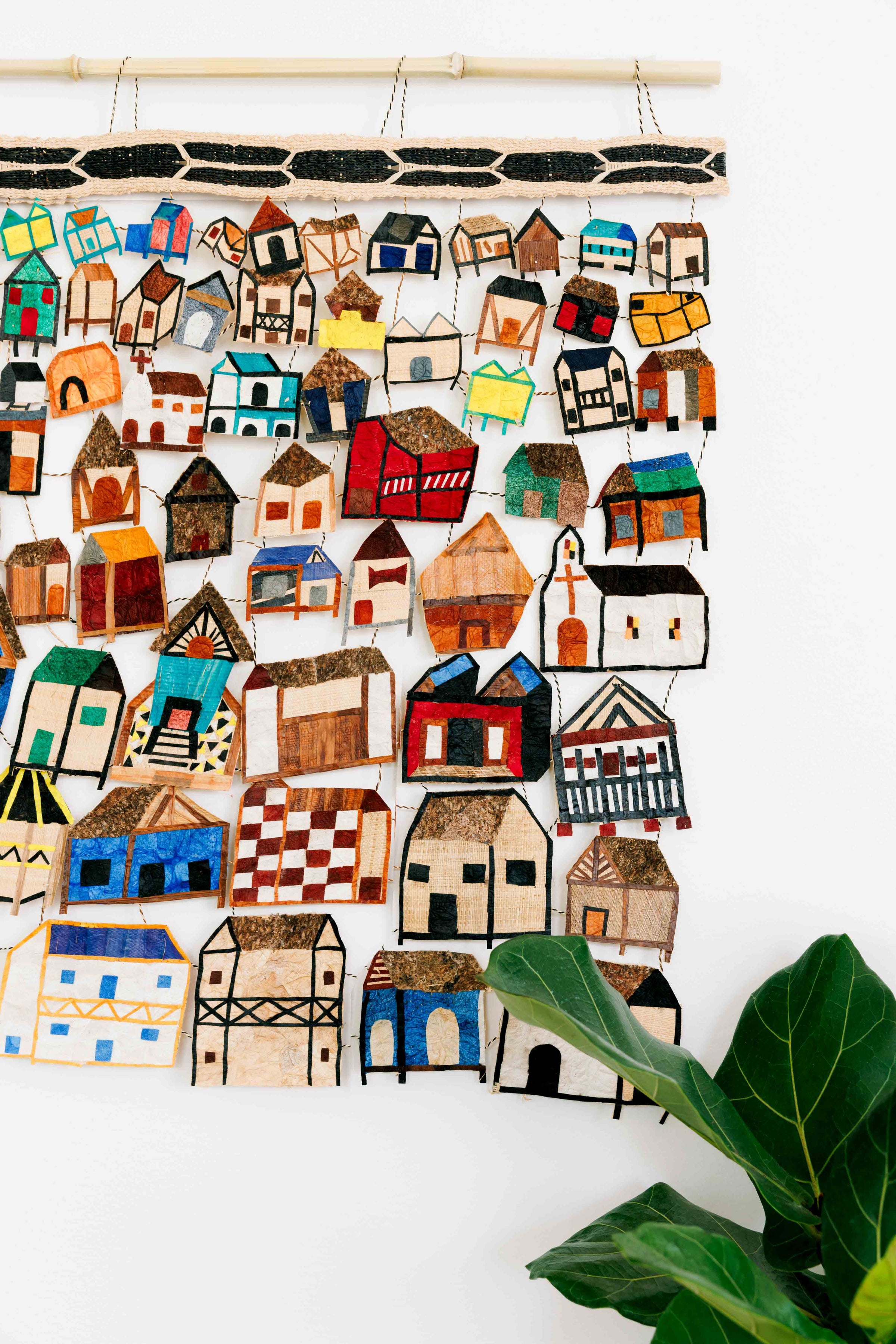 Naturally Dyed Shibori Sage Green and Gold Diamond Patterned Silk Cocoon Wall Hanging