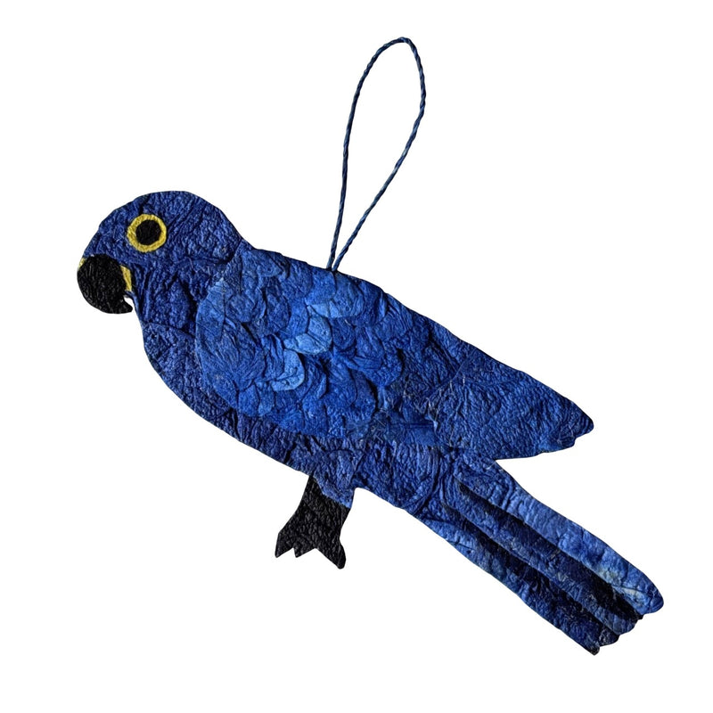Madagascar Silk Bird Ornament - Blue Coua