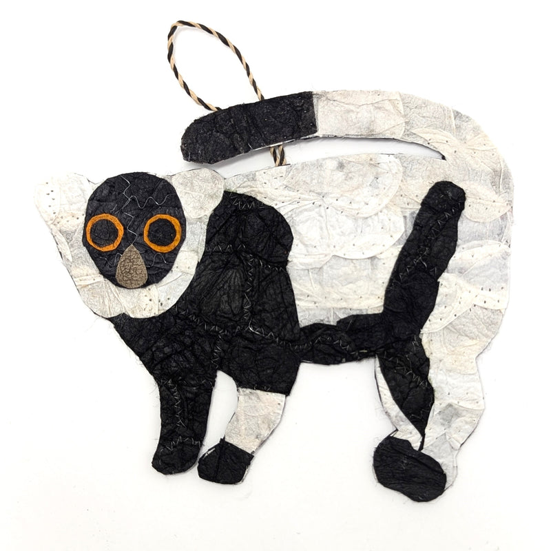 Black and White Ruffed Lemur Ornament