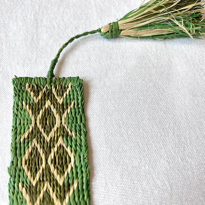 Cardwoven Raffia Bookmark - Green