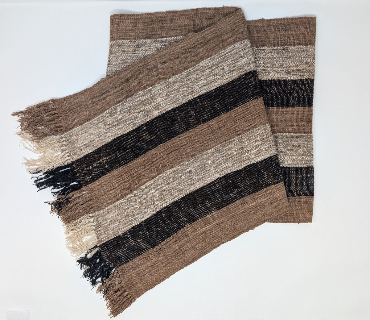Fotoana striped Tanana Madagascar fair trade wild silk scarf.