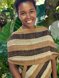 Fotoana striped Tanana Madagascar fair trade wild silk scarf.