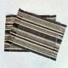Handwoven Madagascar raffia placemats, 14"x19" black and natural tan stripe, handwoven patterning, interlocking weft clasping technique, fair trade eco-friendly wildlife friendly home decor