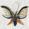 Handmade Madagascar Silk Moth Butterfly Holiday Ornament, Miniature Artwork, Fair Trade, Wildlife Friendly Eco Friendly Gift Decor