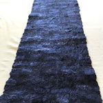 Handmade fair trade sustainably sourced ecofriendly Madagascar silk table runner, 14"x72", navy blue sea blue sapphire