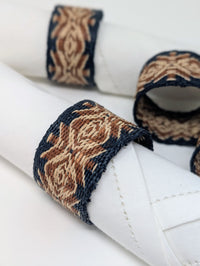 Handwoven raffia napkin ring set of 4, fair trade, wildlife friendly, ecofriendly, handmade, black brown and natural, home decor, table decor.