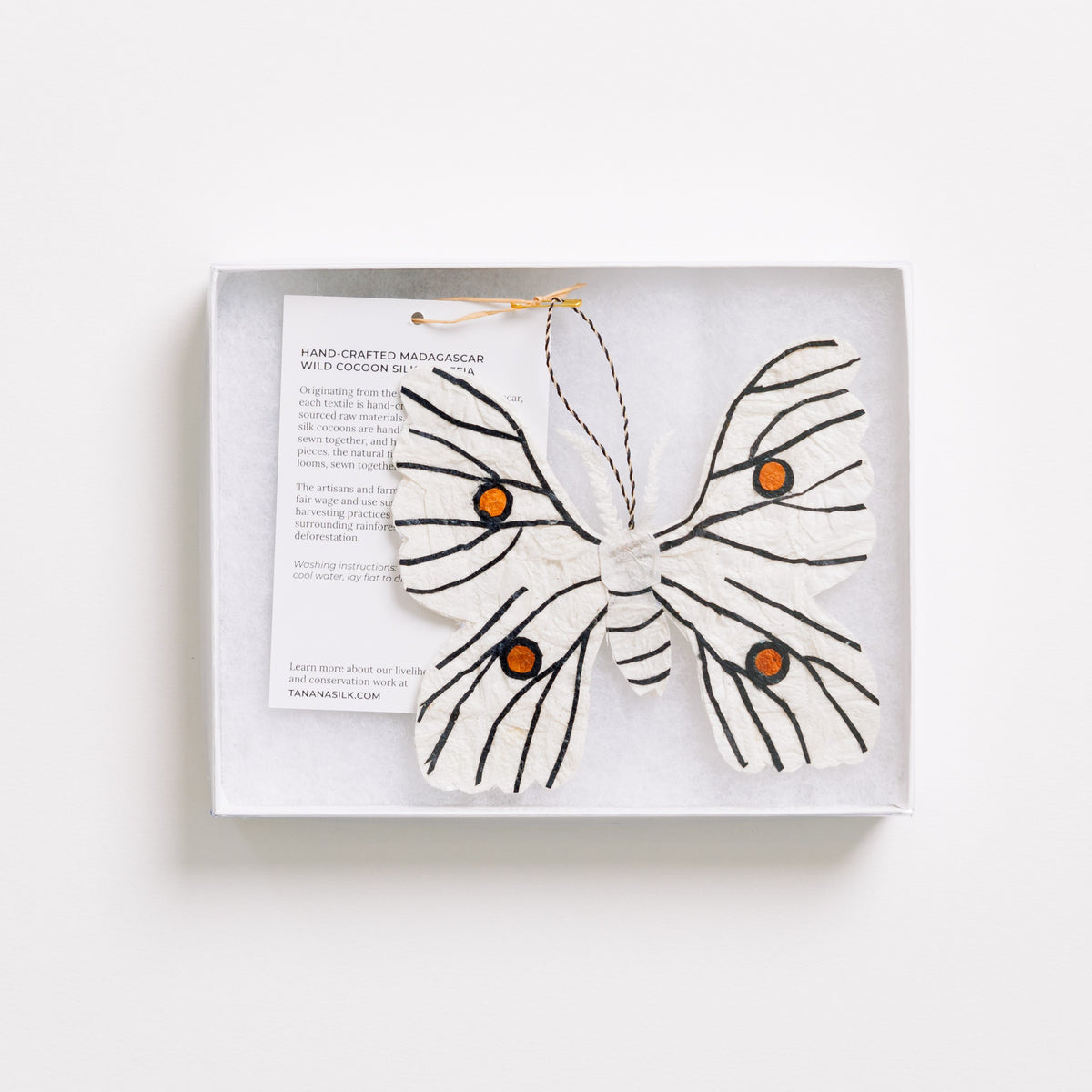 Madagascar Silk Moth Ornament - White
