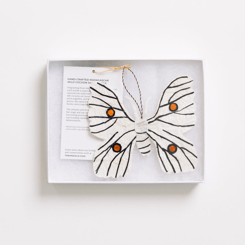Madagascar Silk Moth Ornament - White