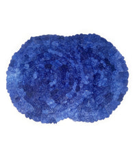 Handmade fair trade sustainably sourced ecofriendly Madagascar silk charger placemat, set of 2, table linens, navy blue sea blue sapphire