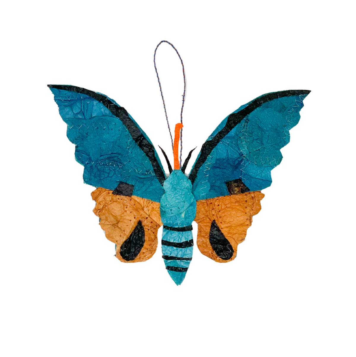 Madagascar Silk Moth Ornament - Teal