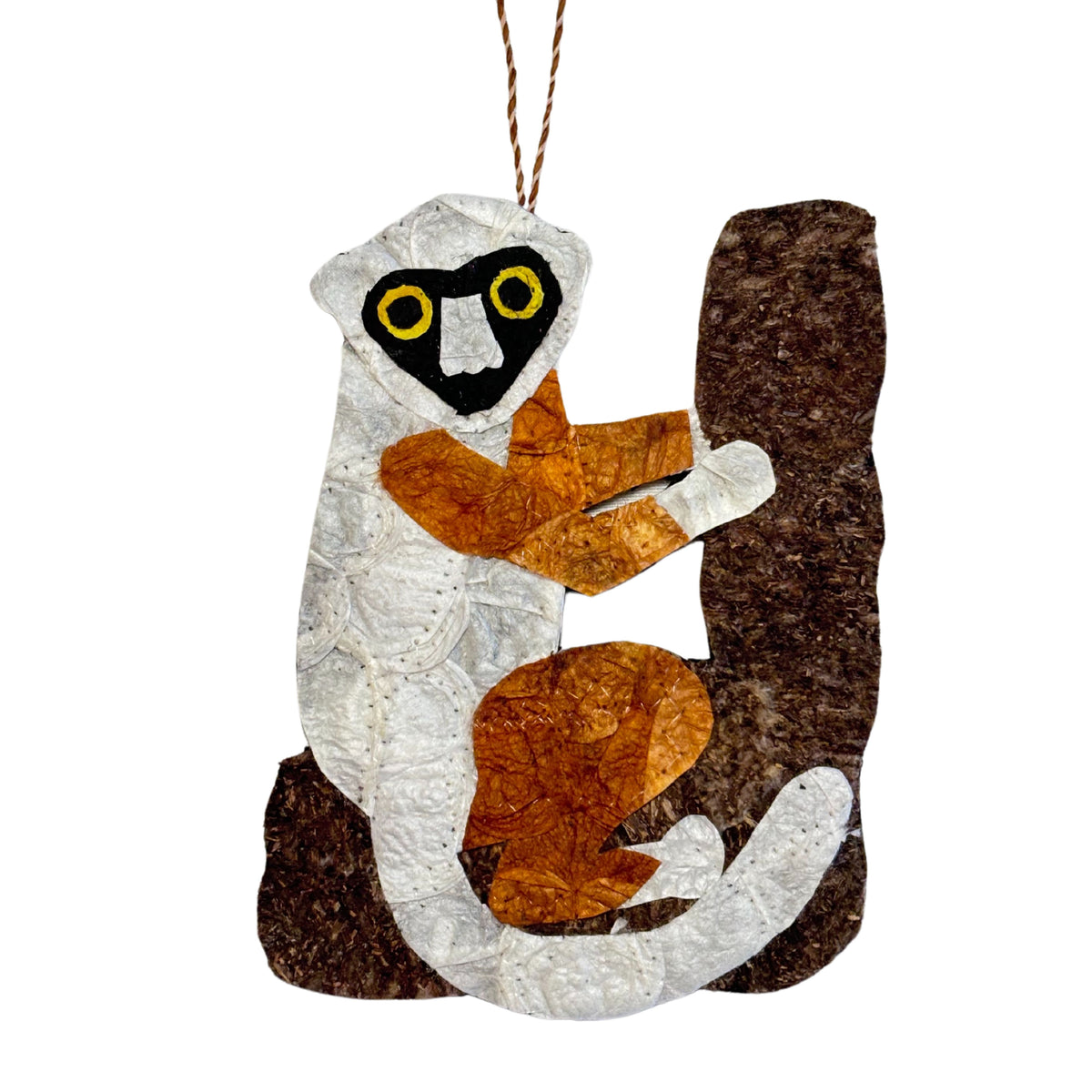 Coquerel's Sifaka Lemur Ornament, Handmade, Fair Trade, Wildlife Friendly, Ethical Gift for Nature or Wildlife Lover