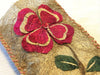 Handmade fair trade Madagascar wild silk lavender sachet with flower art collage, refillable, periwinkle flower design