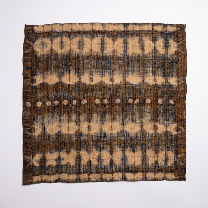 Raffia Table Top Centerpiece - Cocoon & Moth Pattern - Brown+Navy