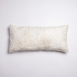 Ethically made natural undyed white mulberry silk lumbar throw pillow cover 12"x24" handmade Madagascar silk