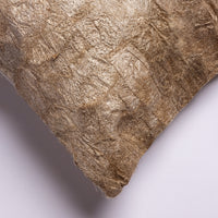 Ethically made fair trade all-natural wild Madagascar silk throw pillow cover 12"x24", linen-colored undyed wild silk