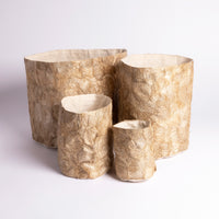 Handmade hand-crafted fair trade decorative silk baskets home decor in undyed wild Madagascar silk, multiple sizes 4"x5", 6"x7", 8"x10", 10"x12" baskets