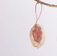 Madagascar Wild Silk Cocoon Ornament - Red