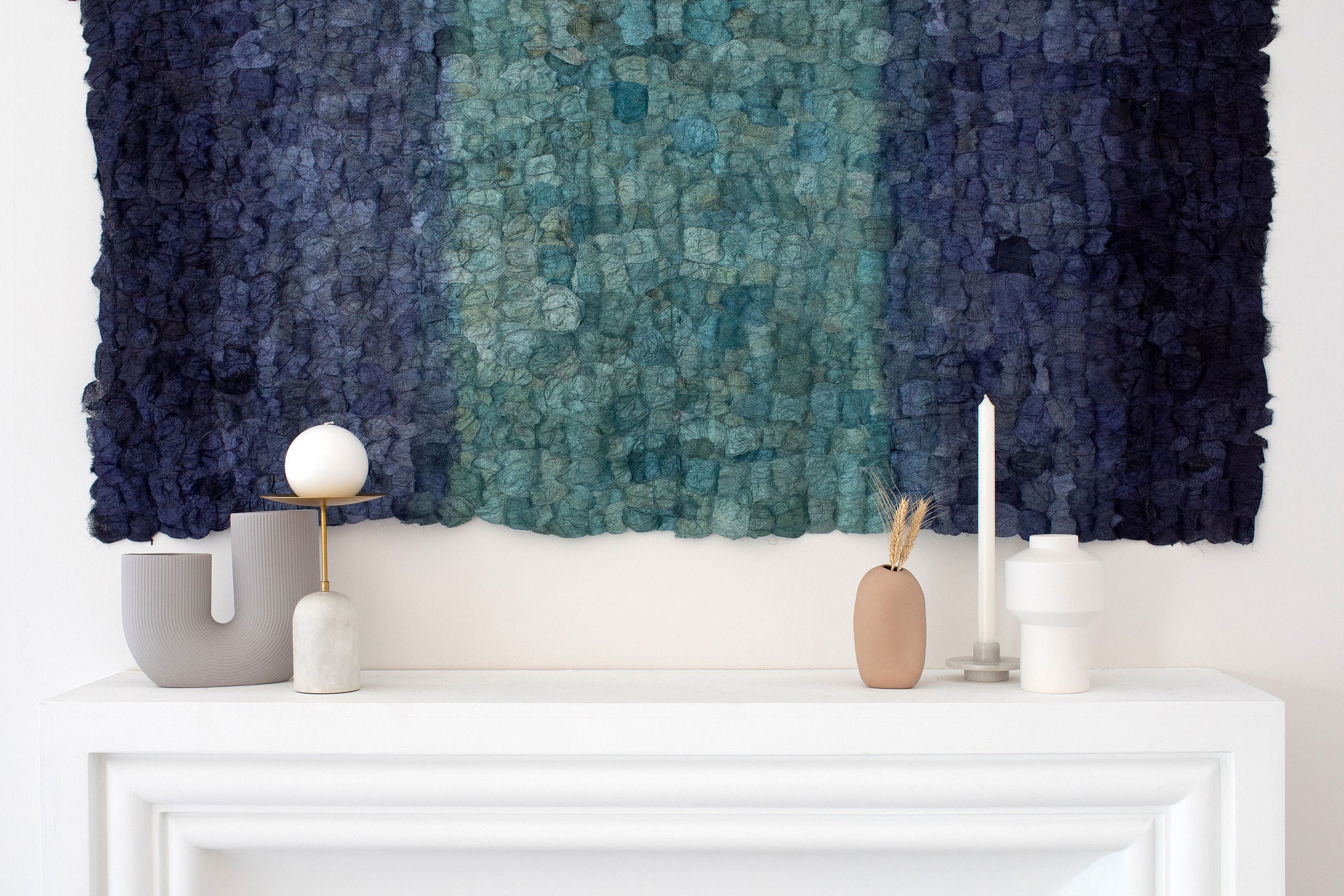 Wild Silk Color Field Wall Hanging - Indigo – tananasilk.com