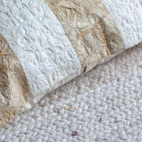 Ethically made fair trade undyed natural wild silk throw pillow cover handmade with mulberry silk and wild Madagascar silk 18"x18"