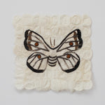 White Black and Brown Handmade Fair Trade Raw Silk Butterly Wall Decor Wall Art Small Tapestry