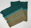 Blue, Teal, Turquoise, Natural, and White Wild Raw Silk Scarf. Fair Trade Silk for Men and Women Unisex.
