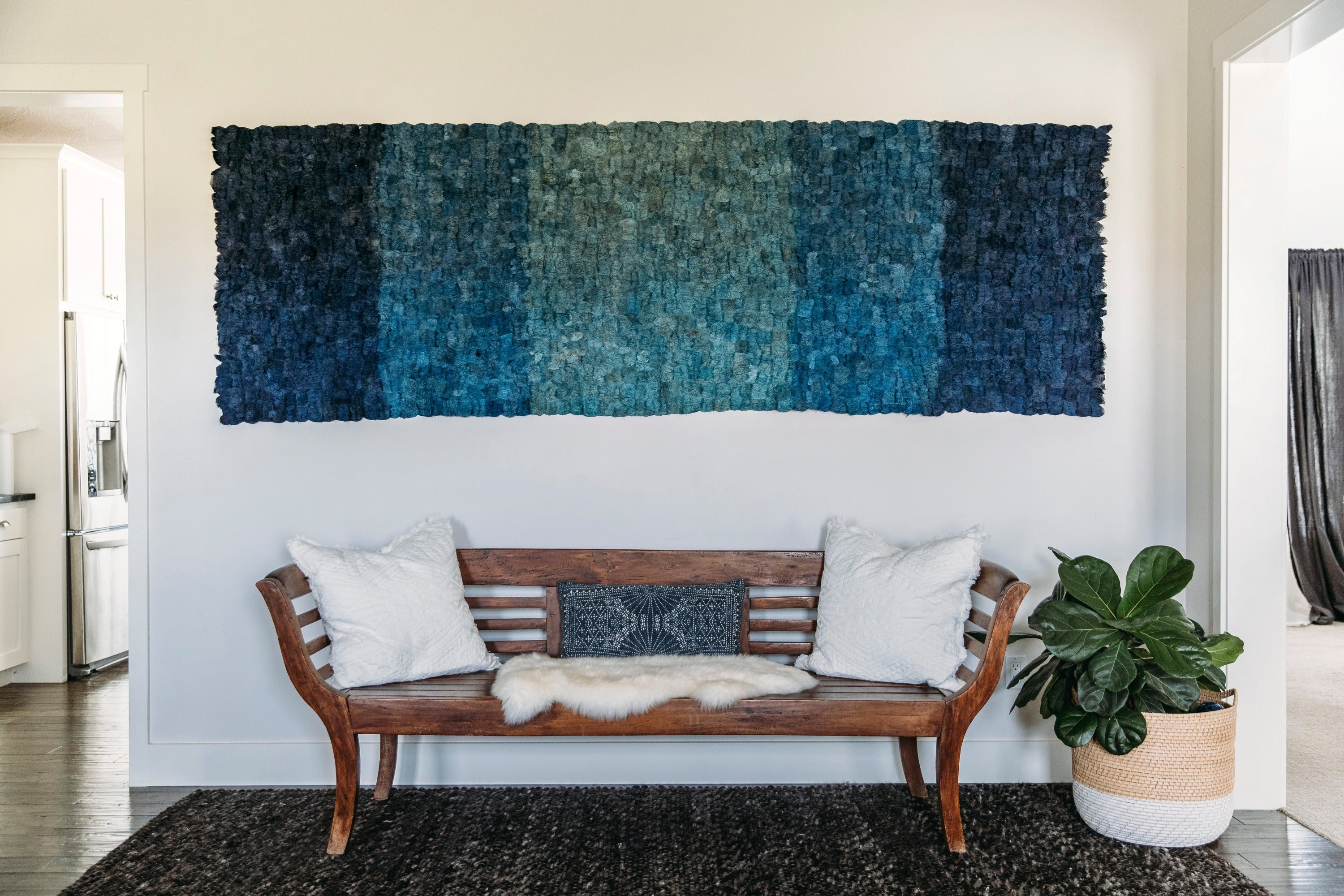 Wild Silk Color Field Wall Hanging - Indigo – tananasilk.com